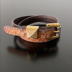 Michael Kors Embossed Leather Double Wrap Bracelet